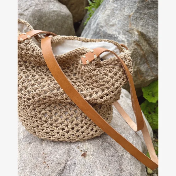 For til taske med rund bund - Omkreds 68 cm - Natur