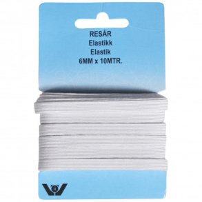 Elastik 6 mm 10 m hvid
