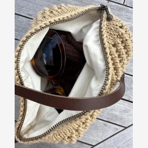 For til taske med rund bund - Omkreds 48 cm - Natur