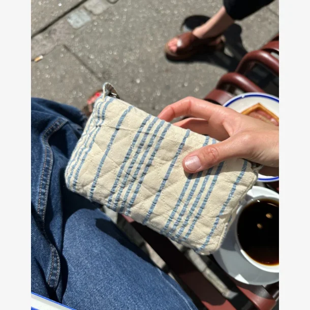 Knitter's Tool Clutch - Striped Seersucker